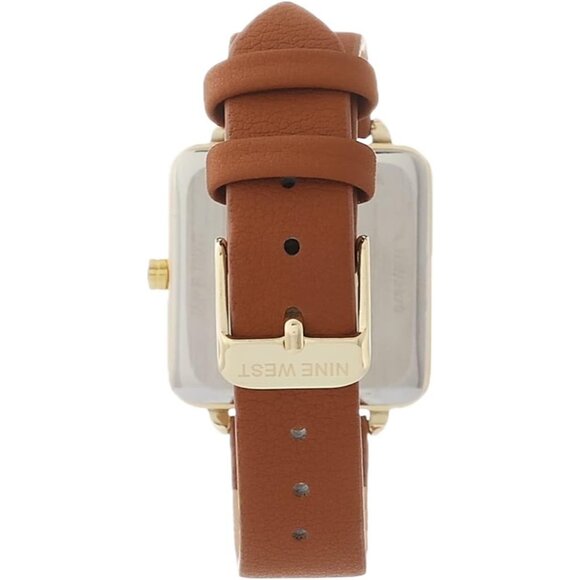 Women\'s Brown/Gold Tone Buckle Closure Faux Leather Strap Crystal Lens Watch main image 6